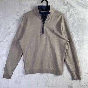 Johnnie O 1/4 Zip Mens Small Brown Tan Heathered Performance Athletic Golf Prep